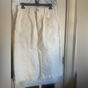 Habitual Ivory with Silver Sparkle Denim Skirt